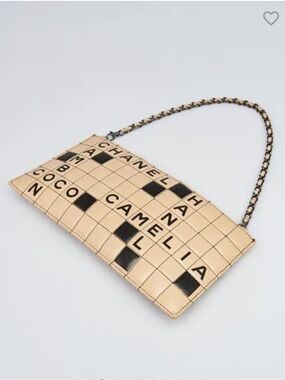 IN SEARCH OF!!!!!!! CHANEL Beige & Black Quilted Lambskin Crossword Pochette